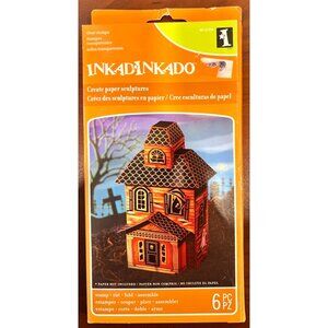 Inkadinkado Clear Halloween Stamps Paper Sculptures Craft Kit HauntedHouse60-312